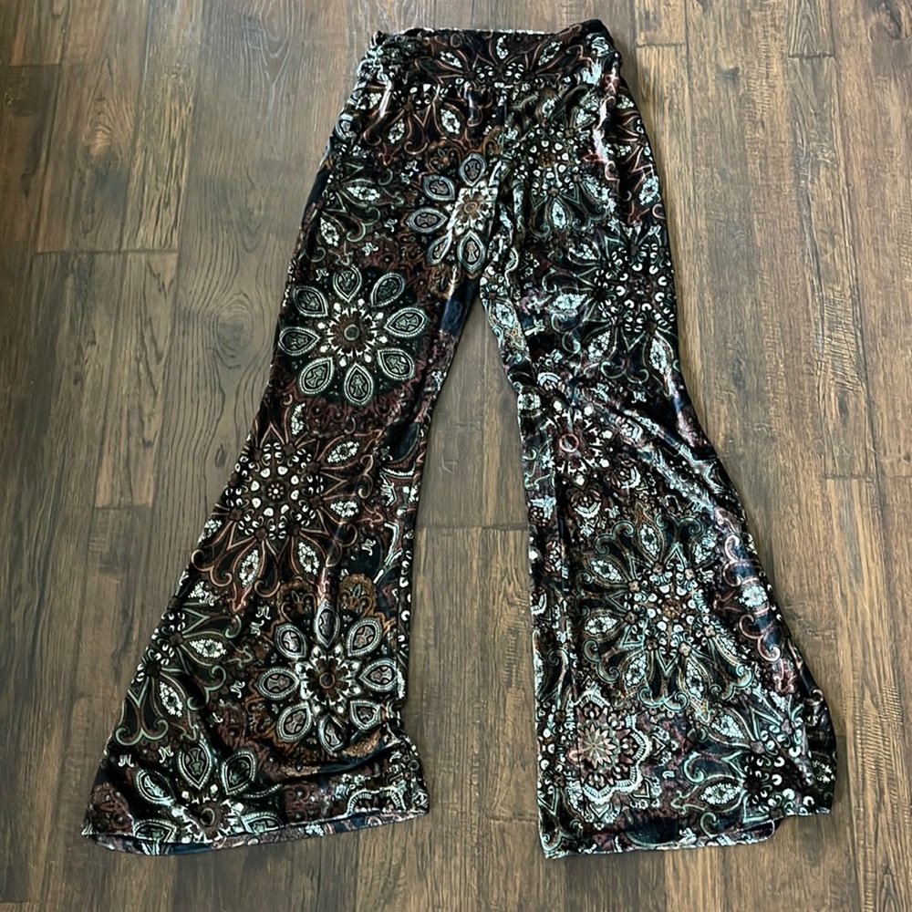 Velvet Bell Bottom Leggings